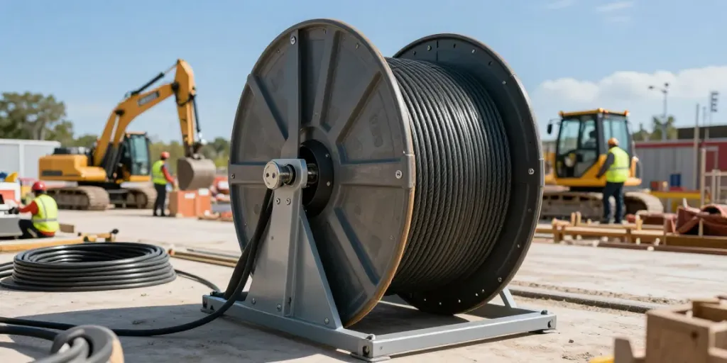 système de freinage pour enrouleur de câble offrant sécurité et durabilité, utilisé dans des environnements industriels et de construction moderne.