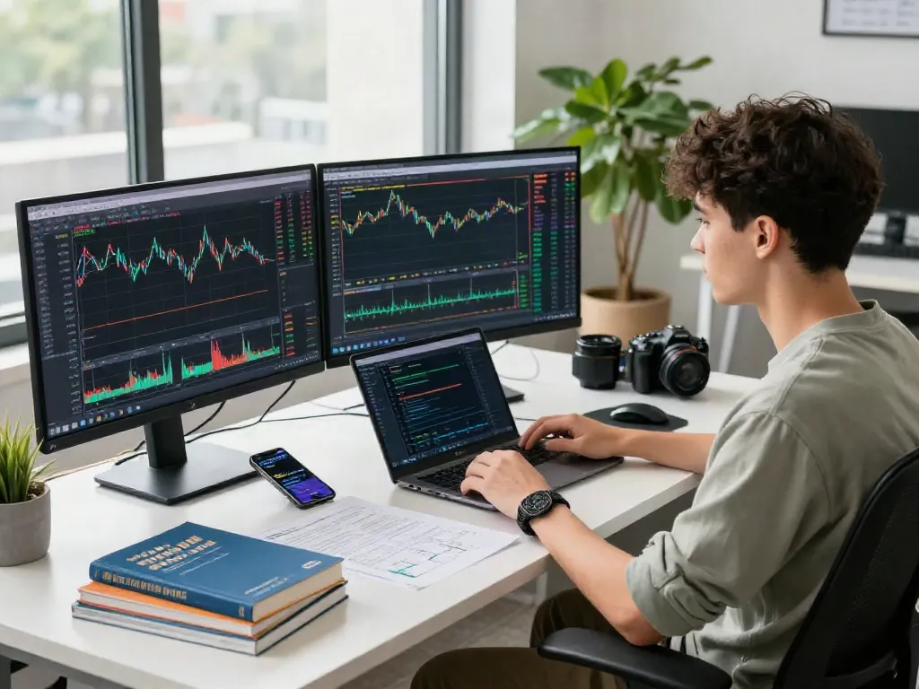 la-couponeau.com espace de trading moderne avec trader étudiant des données du marché