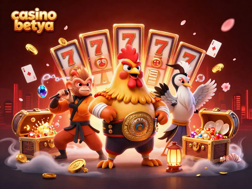 Experience an electrifying moment at casino betya with dynamic characters amidst vibrant gaming elements.