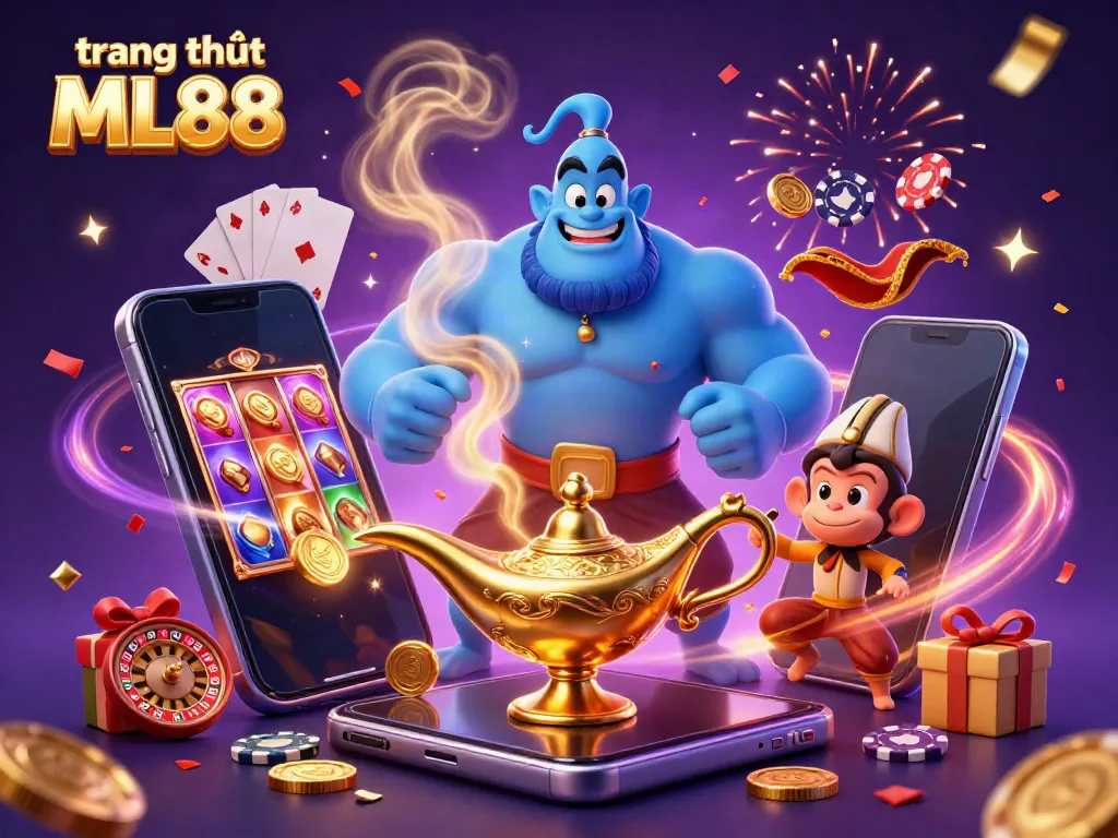 Spin and win at trang chủ ML88 with enchanting genie and casino magic!